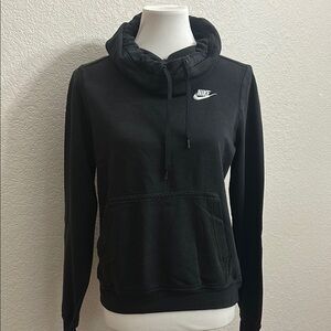 Nike Black Funnel Neck Long Sleeve Relaxed Hoodie